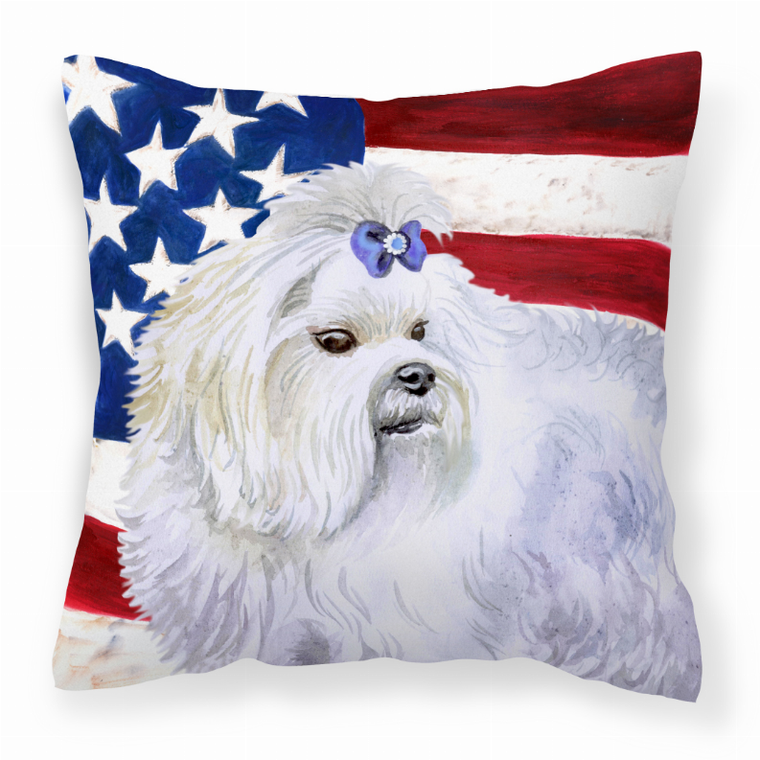 Patriotic With Dog Fabric Decorative Pillow - 652259221271
