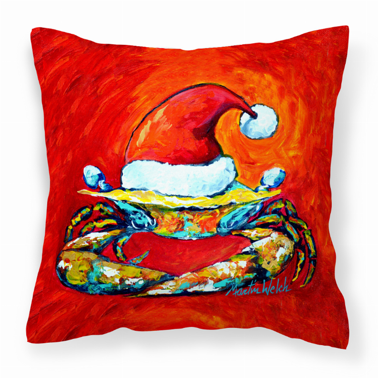 Carolines Treasures Crab Painting Fabric Decorative Pillow, 14x14 Inches, Polyester, soft, colorful
