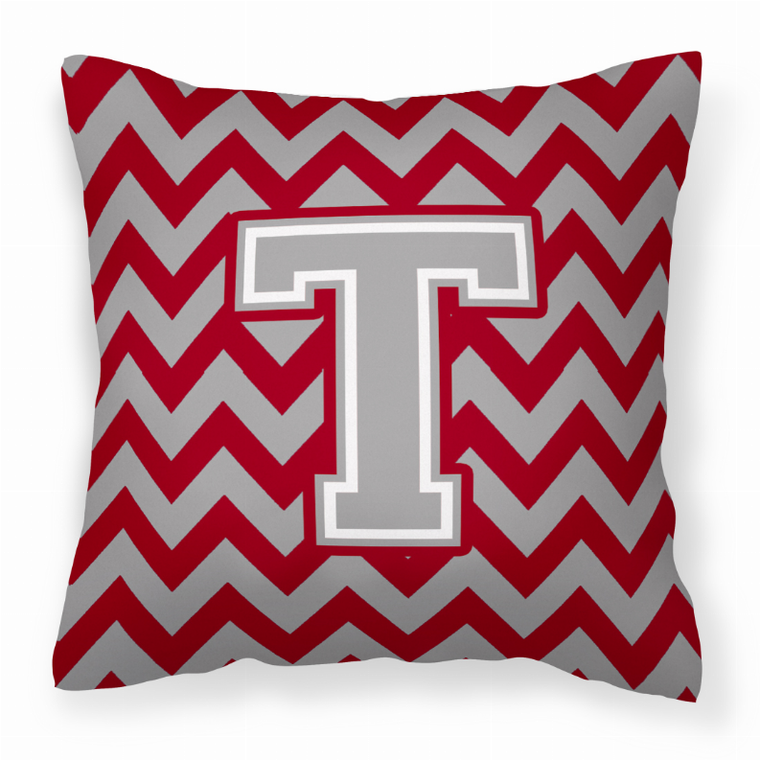 Carolines Treasures, Inc Monogram Letter Chevron Fabric Decorative Pillow, 14x14 Inches, Polyester 