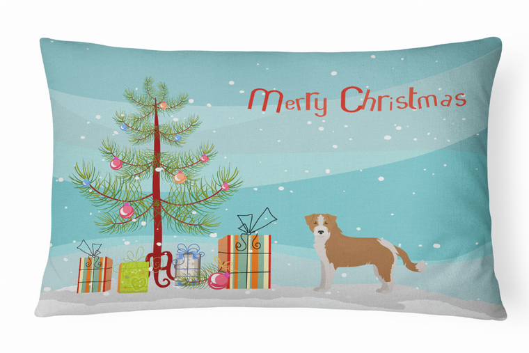 Caroline's Treasures Christmas Tree Dog Art Canvas Fabric Decorative Pillow, Canvas Finish, 12x16 Inches