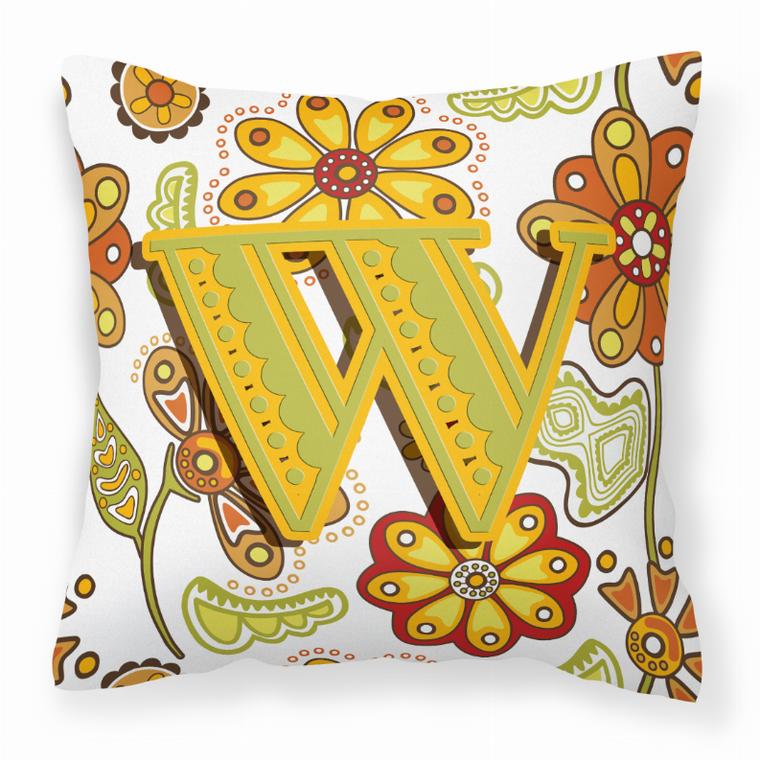 Monogram Letter Floral Fabric Decorative Pillow - 615872976195