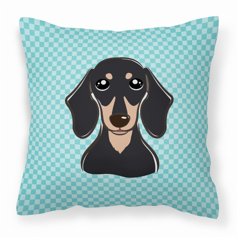 Carolines Treasures Dog Face Checkerboard Design Fabric Decorative Pillow, 14x14 Inches, durable, cozy
