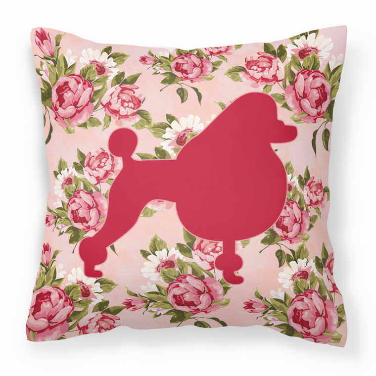 Carolines Treasures Dog Silhouette Shabby Chic Roses Pillow, 14x14 Inches, Stylish Fabric Accent