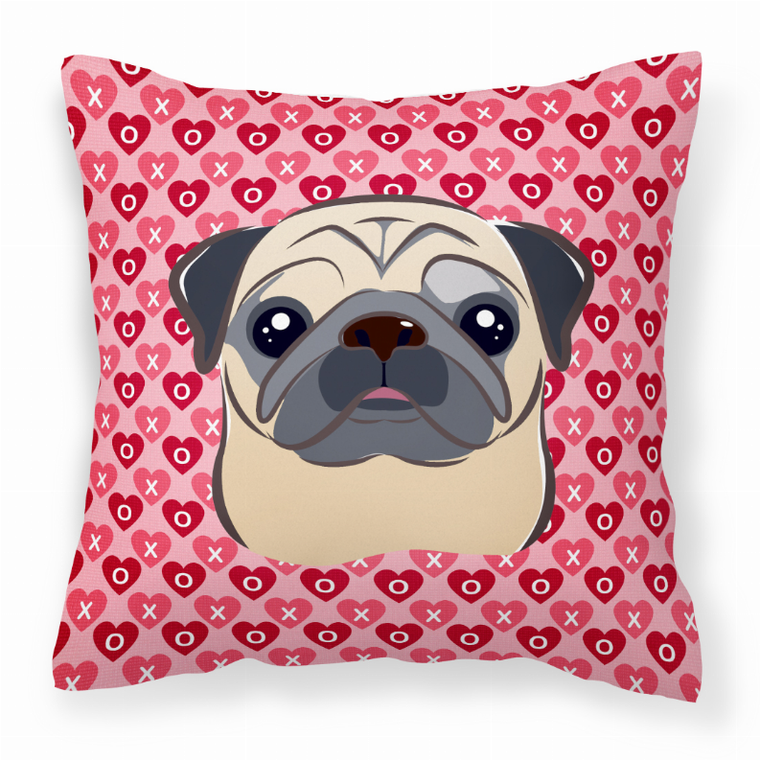 Dog With XOXO Hearts Fabric Decorative Pillow - 638508677143