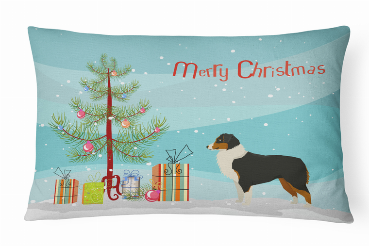 Carolines Treasures Christmas Tree Dog Art Canvas Fabric Decorative Pillow, Canvas Material, 12x16 Inches Soft