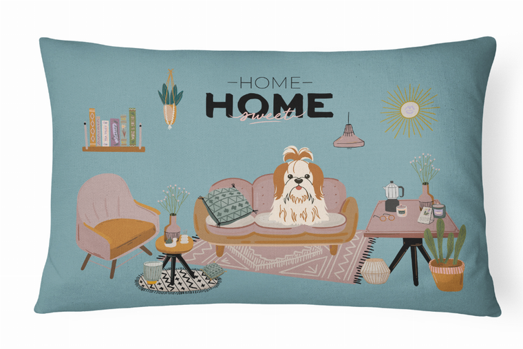Caroline's Treasures Sweet Home Dog Art Canvas Fabric Decorative Pillow, 12x16 Inches, Indoor/Outdoor Accent