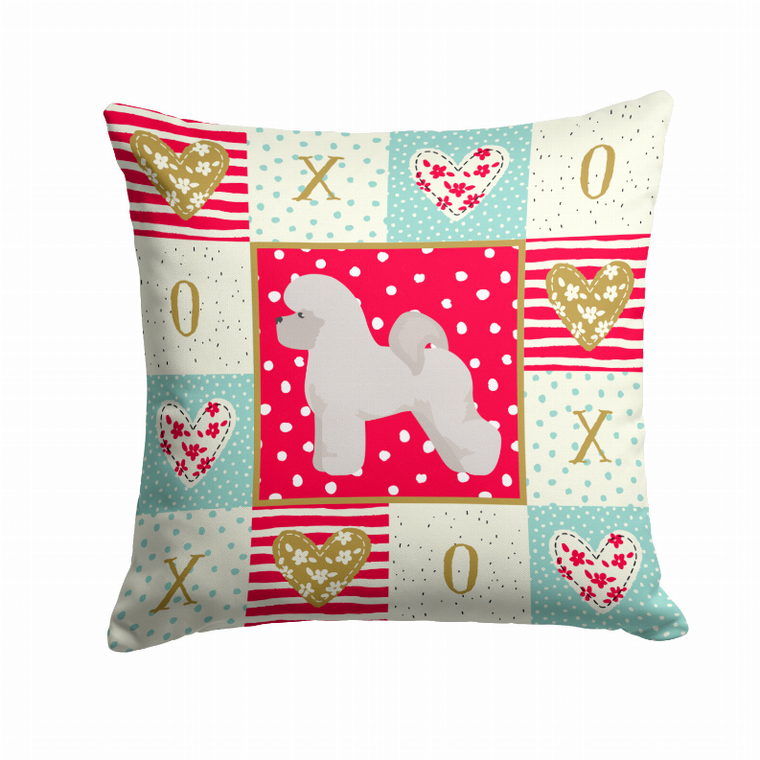 Carolines Treasures Love Design with Dog Fabric Decorative Pillow, 14x14 Inches, Polyester, Charming Fun