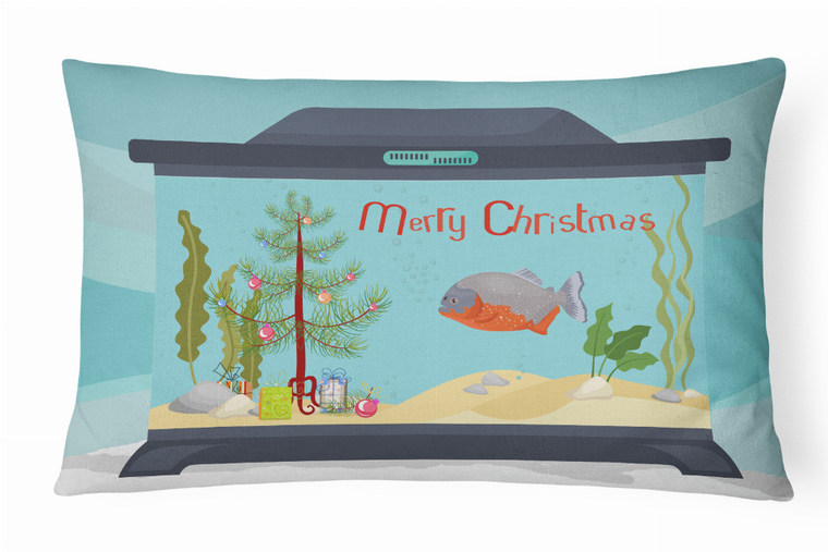 Carolines Treasures Sealife Art Merry Christmas Canvas Fabric Decorative Pillow, Canvas, 12x16 Inches, Holiday Home Decor