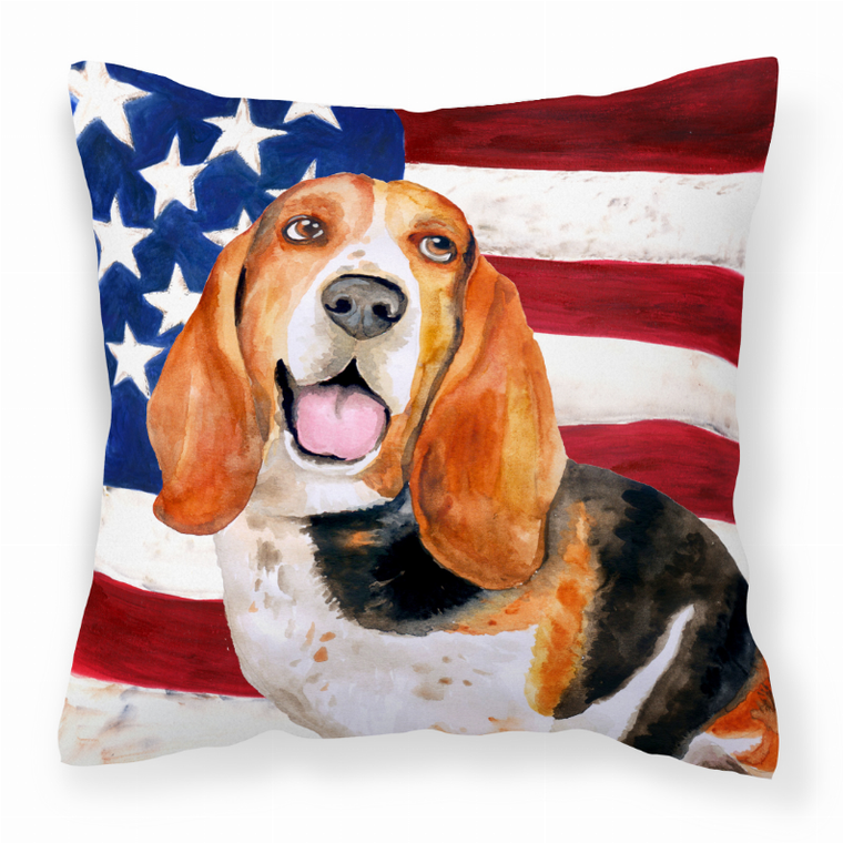 Patriotic With Dog Fabric Decorative Pillow - 652259221806