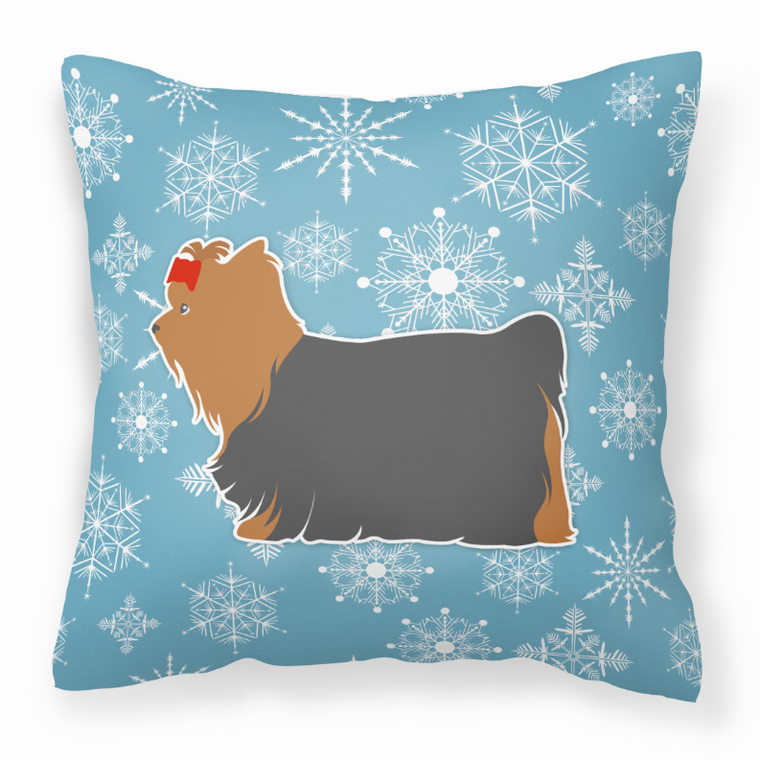 Winter Snowflake With Dog Fabric Decorative Pillow - 638508515179