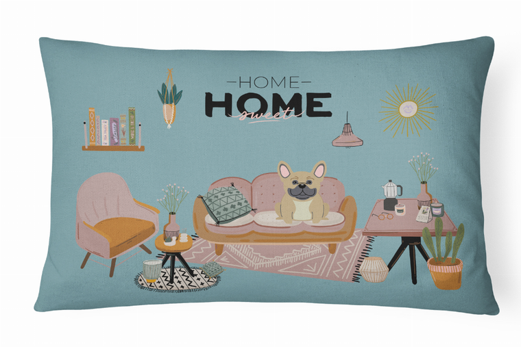 Carolines Treasures Sweet Home Dog Art Canvas Fabric Decorative Pillow, 12x16 Inches, Cute Indoor Accent                     