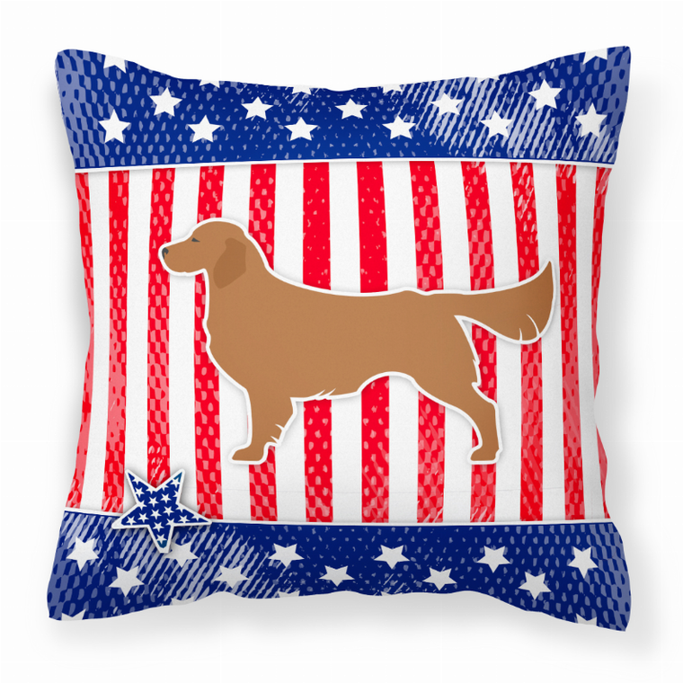 USA Patriotic With Dog Fabric Decorative Pillow - 638508513878