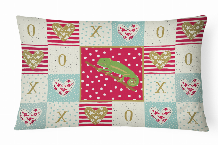 Carolines Treasures Amphibians & Reptiles Art Fabric Decorative Pillow, 12x16 Inches, Polyester, Soft Fun