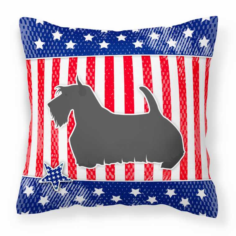 USA Patriotic With Dog Fabric Decorative Pillow - 638508514523