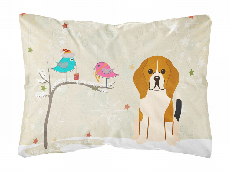 Caroline's Treasures Christmas Presents Between Friends Dog Art Canvas Decorative Pillow, 12x16 Inches, Cozy Throw Accent