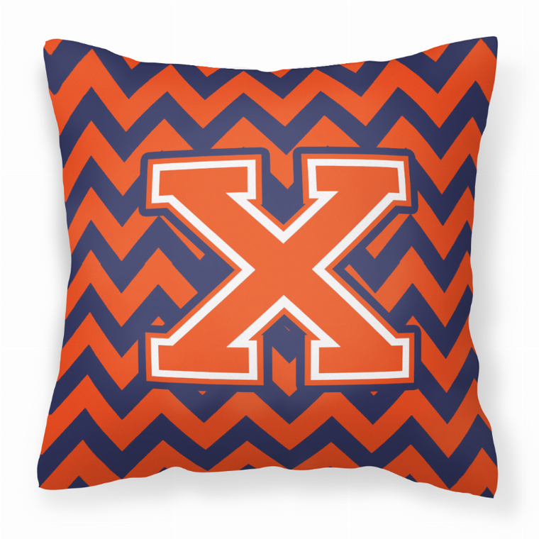 Monogram Letter Chevron Fabric Decorative Pillow - 638508316677