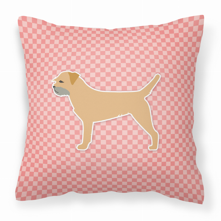 Dog Profile Checkerboard Design Fabric Decorative Pillow - 638508510723