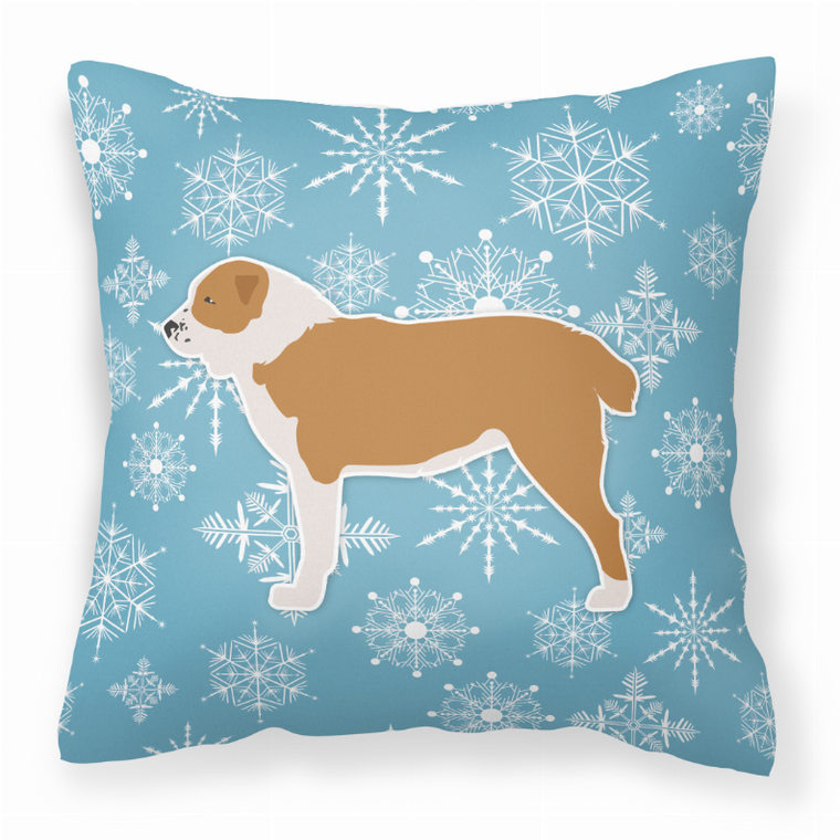 Winter Snowflake With Dog Fabric Decorative Pillow - 638508515117