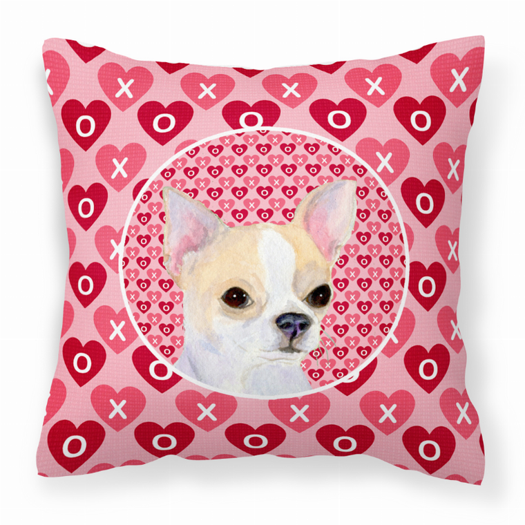 Hearts Love and Valentine's Day Dog Portrait Fabric Decorative Pillow - 638508359490