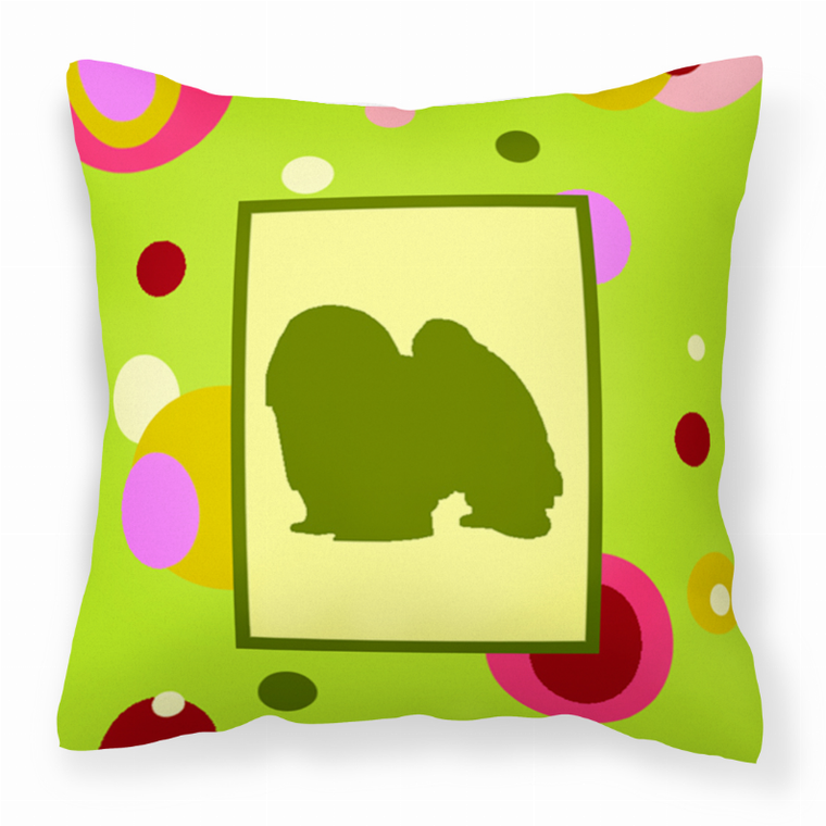 Carolines Treasures Green Fabric Decorative Pillow with Dog Silhouette, 14 inches, 100% Polyester, durable comfy