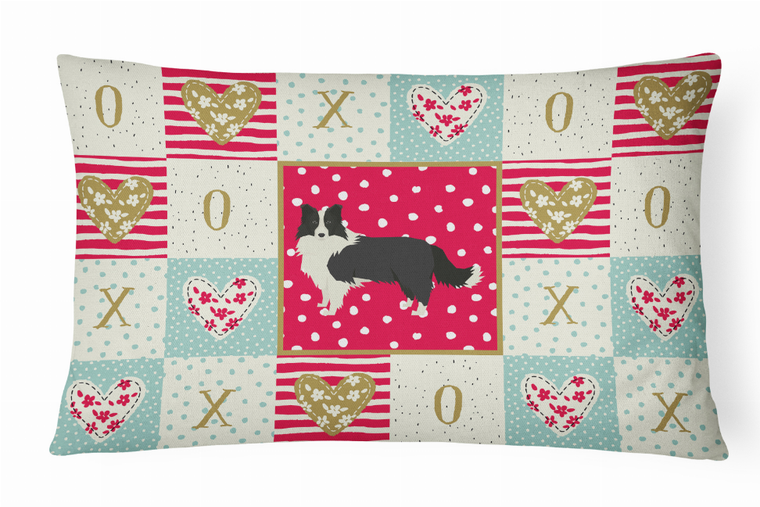 Carolines Treasures Dog Love Artwork Canvas Fabric Decorative Pillow, Canvas Fabric, 12x16 Inches, Soft Stylish