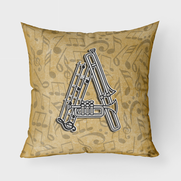 Carolines Treasures, Inc Letter Musical Instrument Alphabet Fabric Decorative Pillow, 18 x 18 Inches, Fun Design
