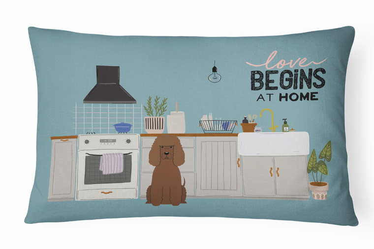 Carolines Treasures Dog Kitchen Scene Art Canvas Fabric Decorative Pillow, 12x16 Inches, Soft Durable