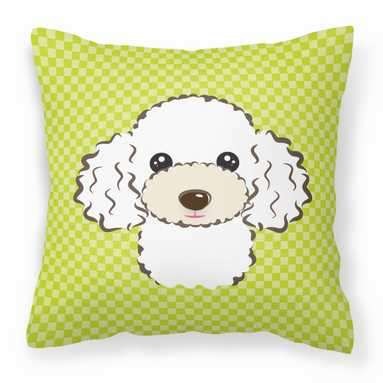 Caroline's Treasures Dog Face Checkerboard Design Fabric Decorative Pillow, 14x14 Inches, comfy and cheerful