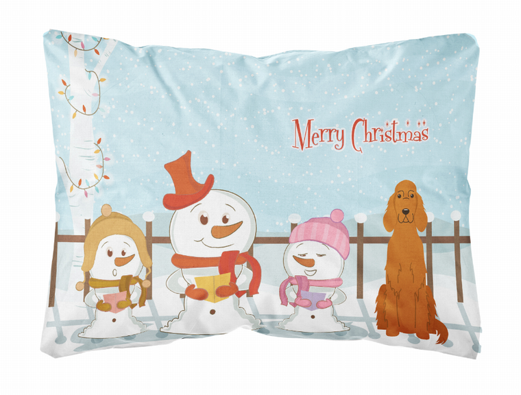 Merry Christmas Carolers Dog Art Canvas Fabric Decorative Pillow - 638508467959