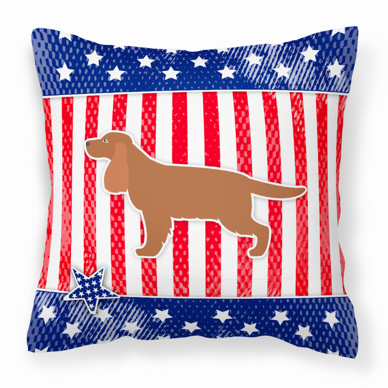 USA Patriotic With Dog Fabric Decorative Pillow - 638508513953