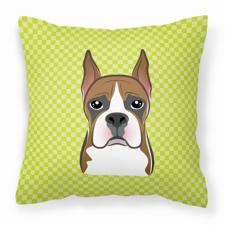 Dog Face Checkerboard Design Fabric Decorative Pillow - 615872897506