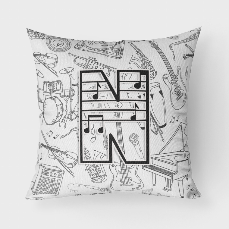 Caroline's Treasures Letter Musical Note Fabric Decorative Pillow, 18 x 18 Inches, Soft