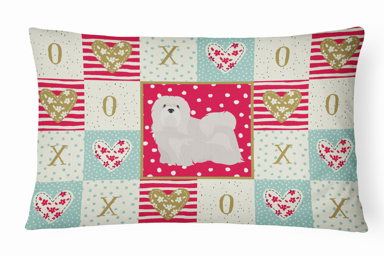 Carolines Treasures Dog Love Artwork Canvas Fabric Decorative Pillow, 12x16 Inches, Water Resistant, Durable Cozy