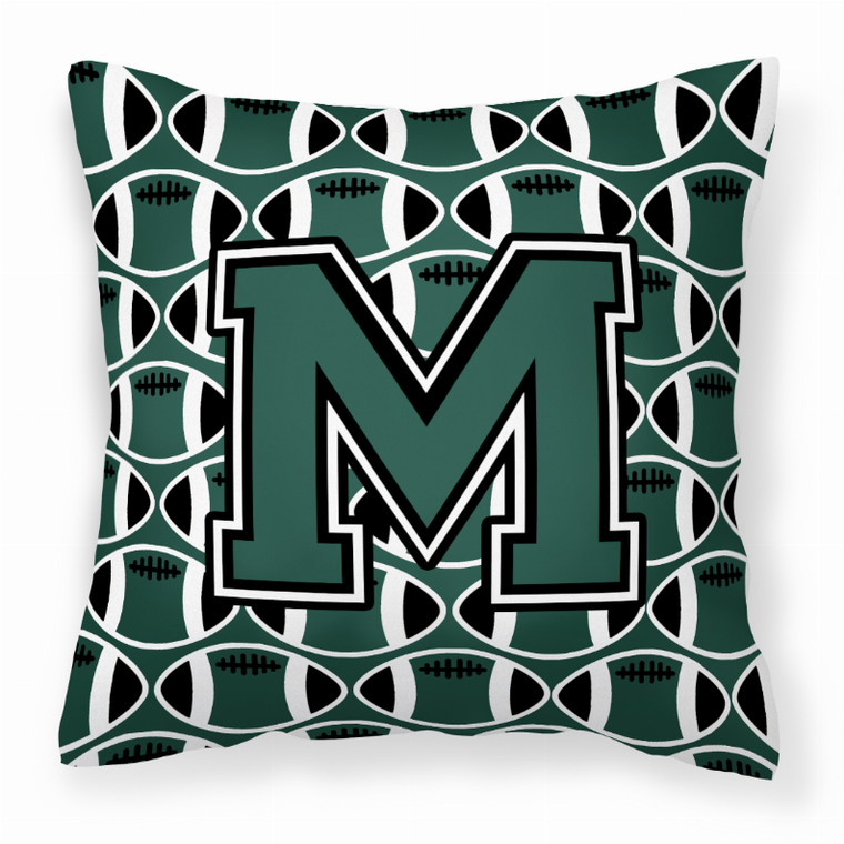 Carolines Treasures Monogram Letter Football Pillow, 14 Inches, Comfortable Polyester Home Accent