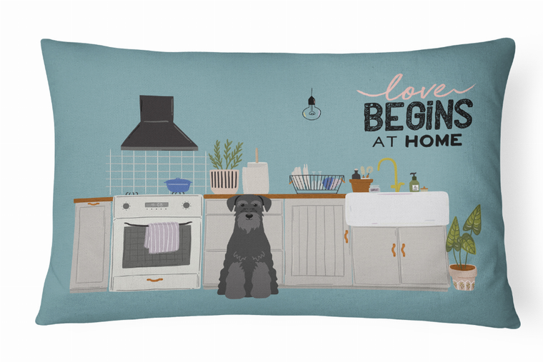 Dog Kitchen Scene Art Canvas Fabric Decorative Pillow - 194030364215