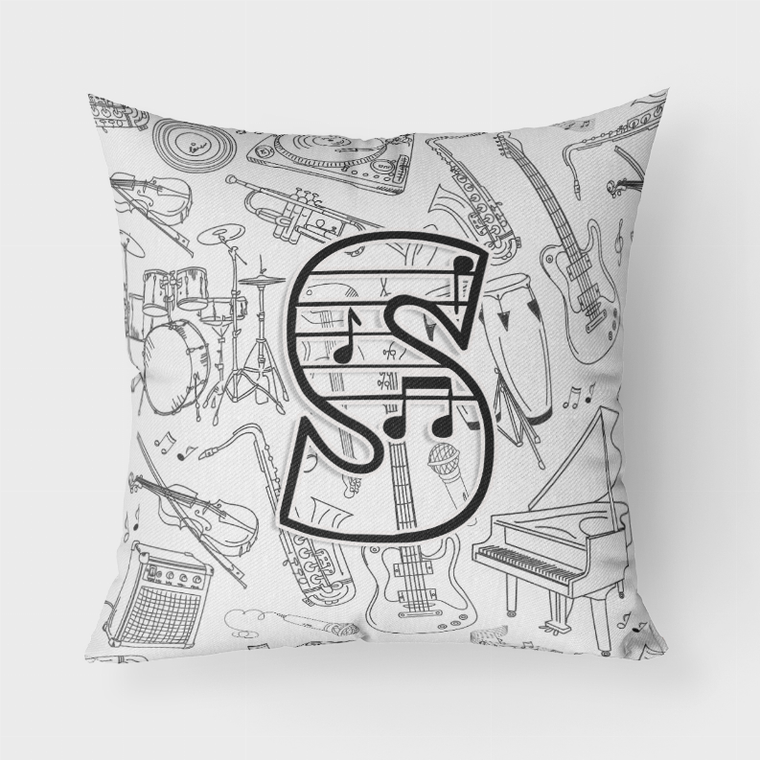 Carolines Treasures, Inc Letter Musical Note Letters Fabric Decorative Pillow, 18 x 18 Inches, Fun