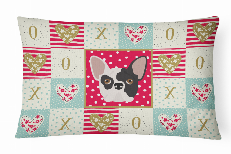 Carolines Treasures Dog Face Art Love Canvas Fabric Decorative Pillow, 12x16 Inches, Indoor/Outdoor, Cozy Cute