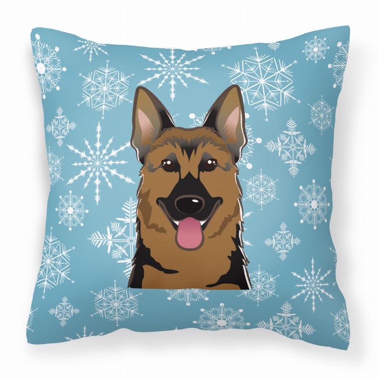 Caroline's Treasures Winter Snowflake Dog Face Design Fabric Decorative Pillow, 14x14 Inches, Polyester, Colorful