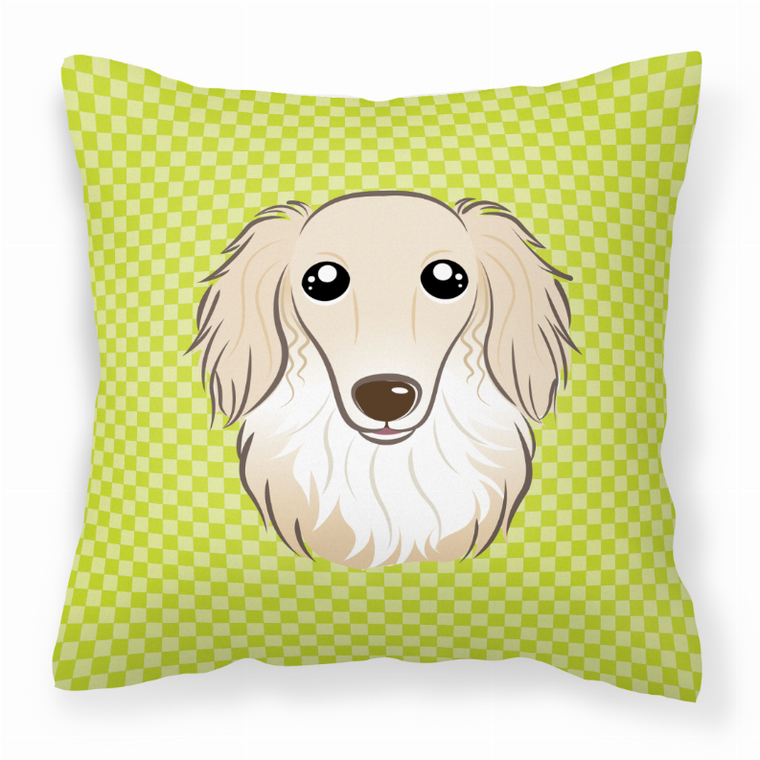 Carolines Treasures Dog Face Checkerboard Design Fabric Decorative Pillow, 14x14 Inches, Polyester, vibrant, comfy