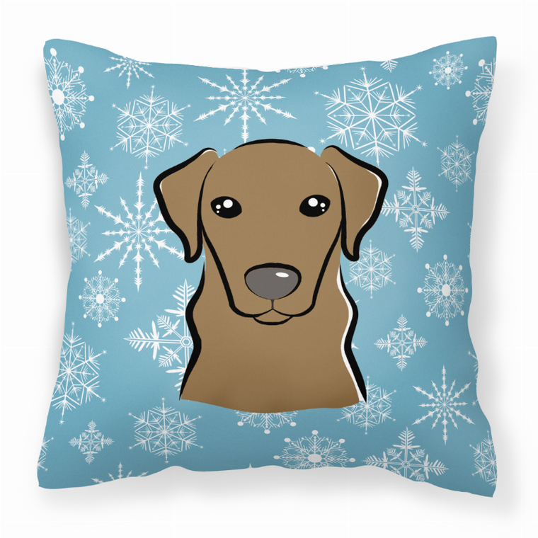 Carolines Treasures Bright Winter Snowflake Dog Face Decorative Pillow, 14x14 Inches, Polyester Throw Cushion