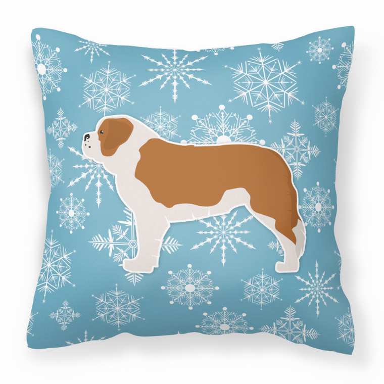 Winter Snowflake Dog Profile Art Fabric Decorative Pillow - 638508510594