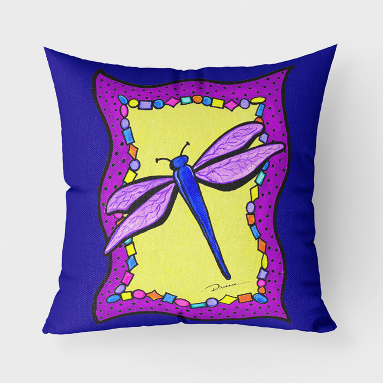 Carolines Treasures Starry Night Design with Dog Picture Fabric Decorative Pillow, 14x14 Inches  Soft Throw Pillow