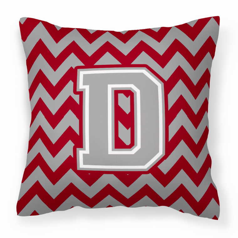 Carolines Treasures, Inc Monogram Letter Chevron Fabric Decorative Pillow, 14x14 Inches, Water Resistant 