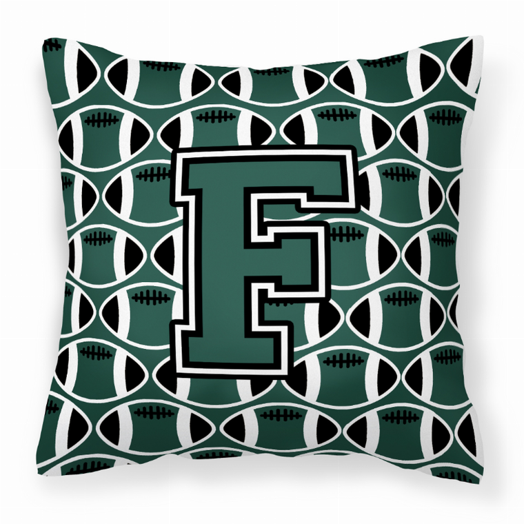 Caroline's Treasures Monogram Football Decorative Pillow, 14 Inch, Cozy Polyester Material