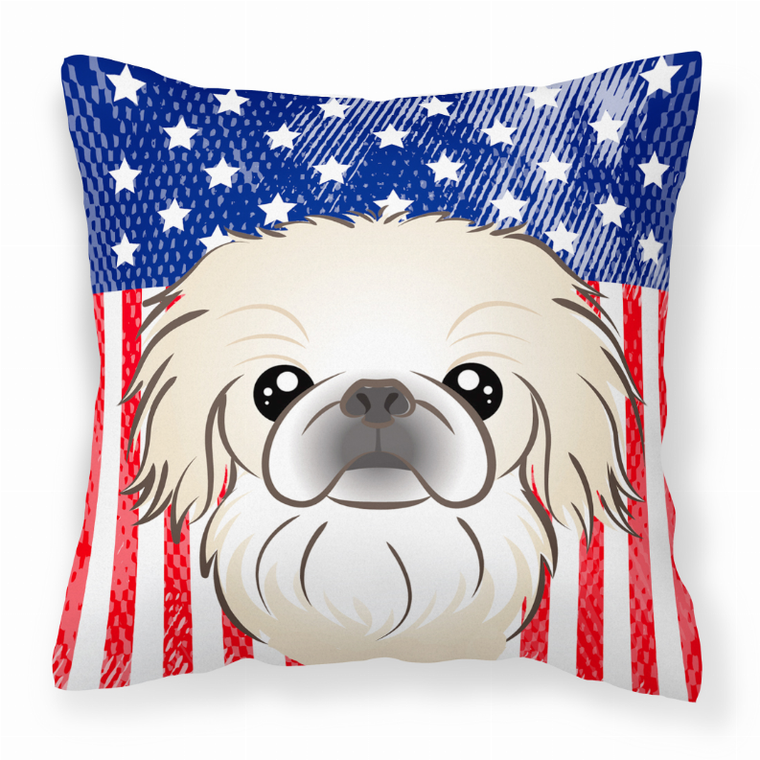 Carolines Treasures USA Design with Dog Fabric Pillow, 14x14 Inches, Comfortable Polyester Throw