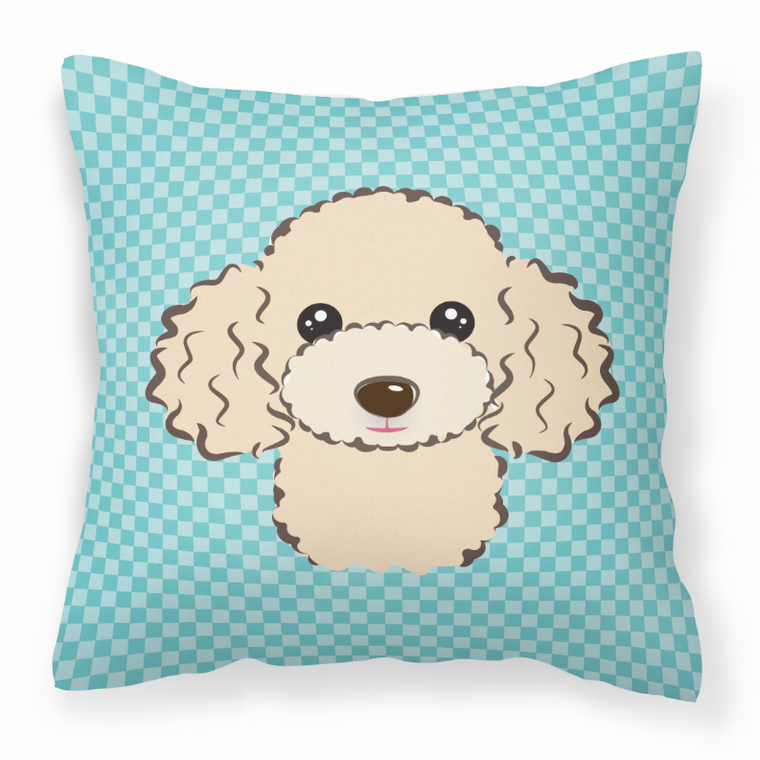 Carolines Treasures Dog Face Checkerboard Design Fabric Decorative Pillow, 14 inches, Polyester, soft, colorful