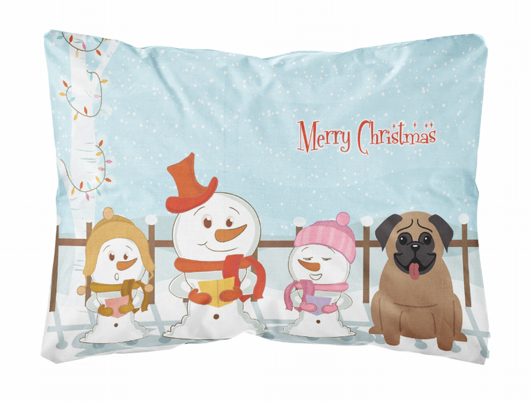 Carolines Treasures Merry Christmas Carolers Dog Art Canvas Fabric Decorative Pillow, Full Color, 12x16 Inches