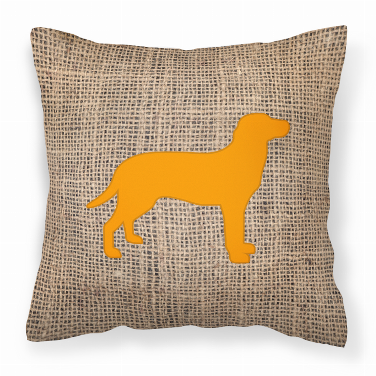 Carolines Treasures Dog Silhouette Burlap Fabric Decorative Pillow, Full Color, 14 Inches, Soft Home Pillow