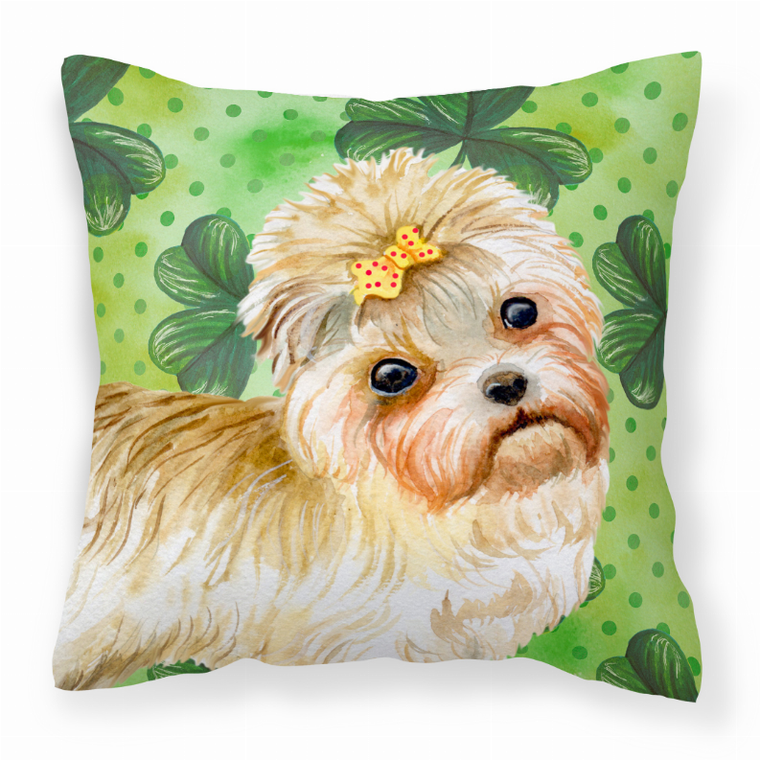 St Patrick's With Dog Fabric Decorative Pillow - 652259223183