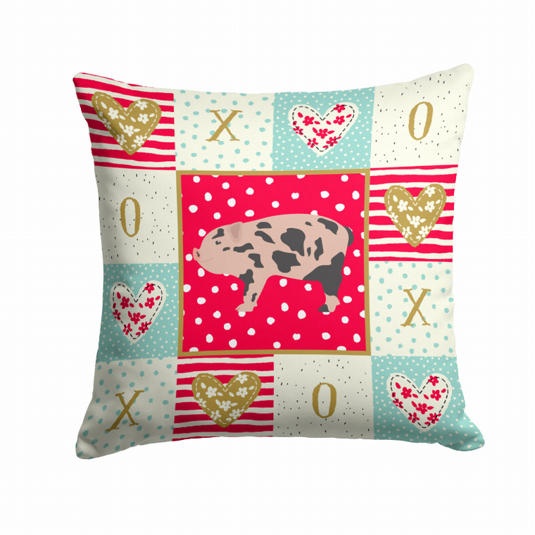 Carolines Treasures Animal Art Love Fabric Decorative Pillow Color Decor, 14x14 Inches, Polyester